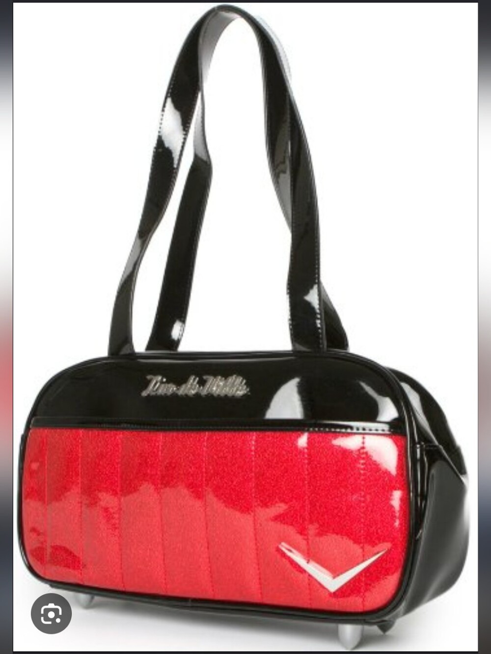 Lux De Ville Cruiser Rockabilly Pinup Vintage Red Black Patent Shoulder Bag